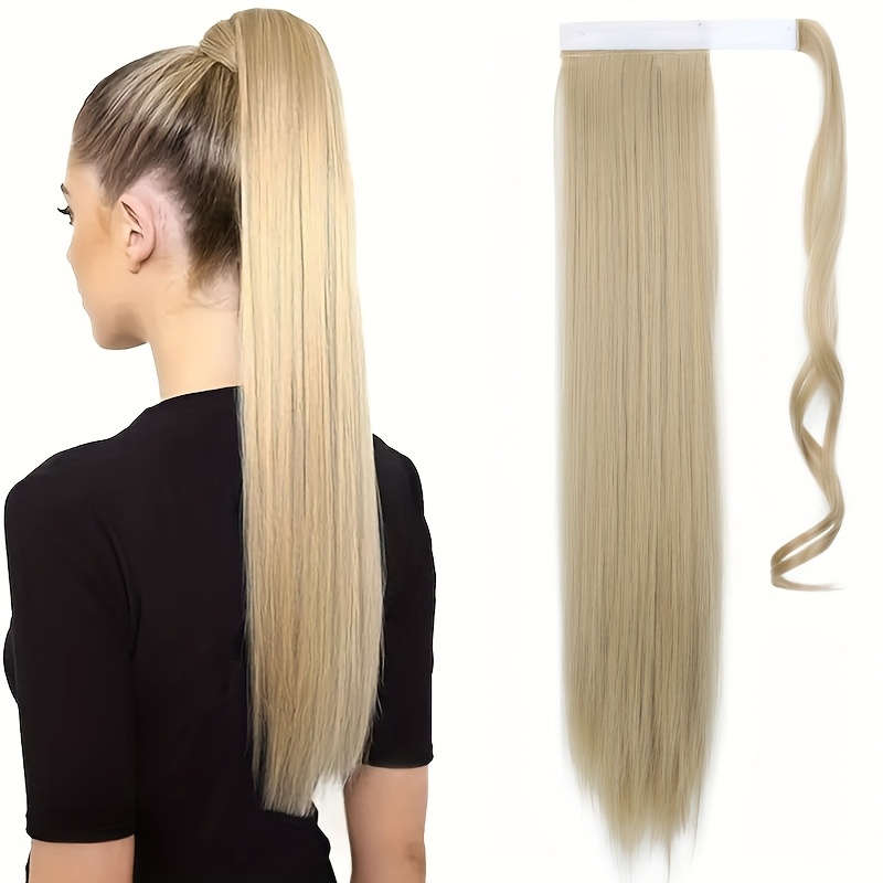 Image of Ponytail Extension Synthetic Long Straight Ponytail Hair Extension For Women Long Hair Wig Halloween