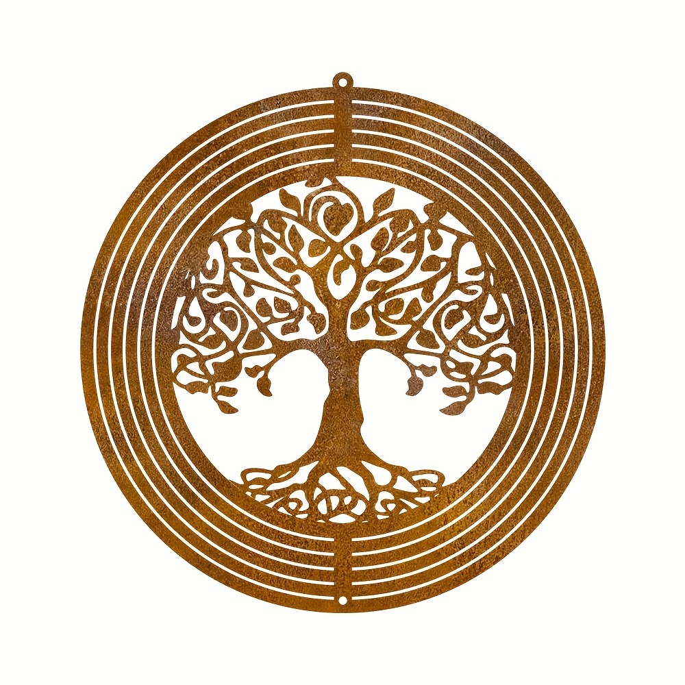 E-shop [Rost Handwerk] [Erntedankfest] . Natürlicher Rost Metall Spiral Baum des Lebens Wetterfahne, Rost Metall Draht Blume Hof Garten Dekor Geschenk,