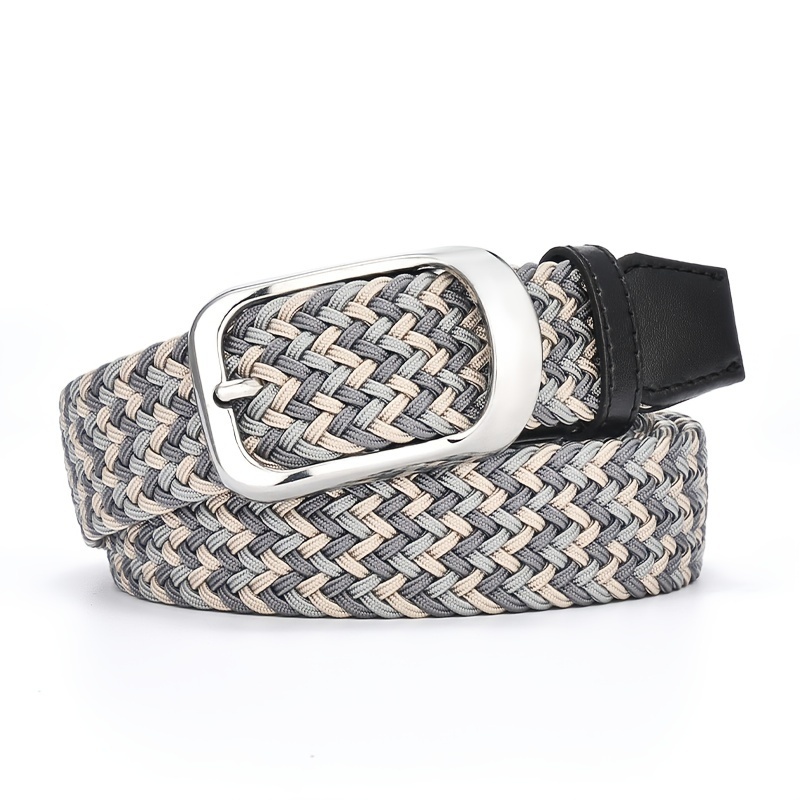 Alloy Buckle Elastic Belt Unisex Stretch Waistband