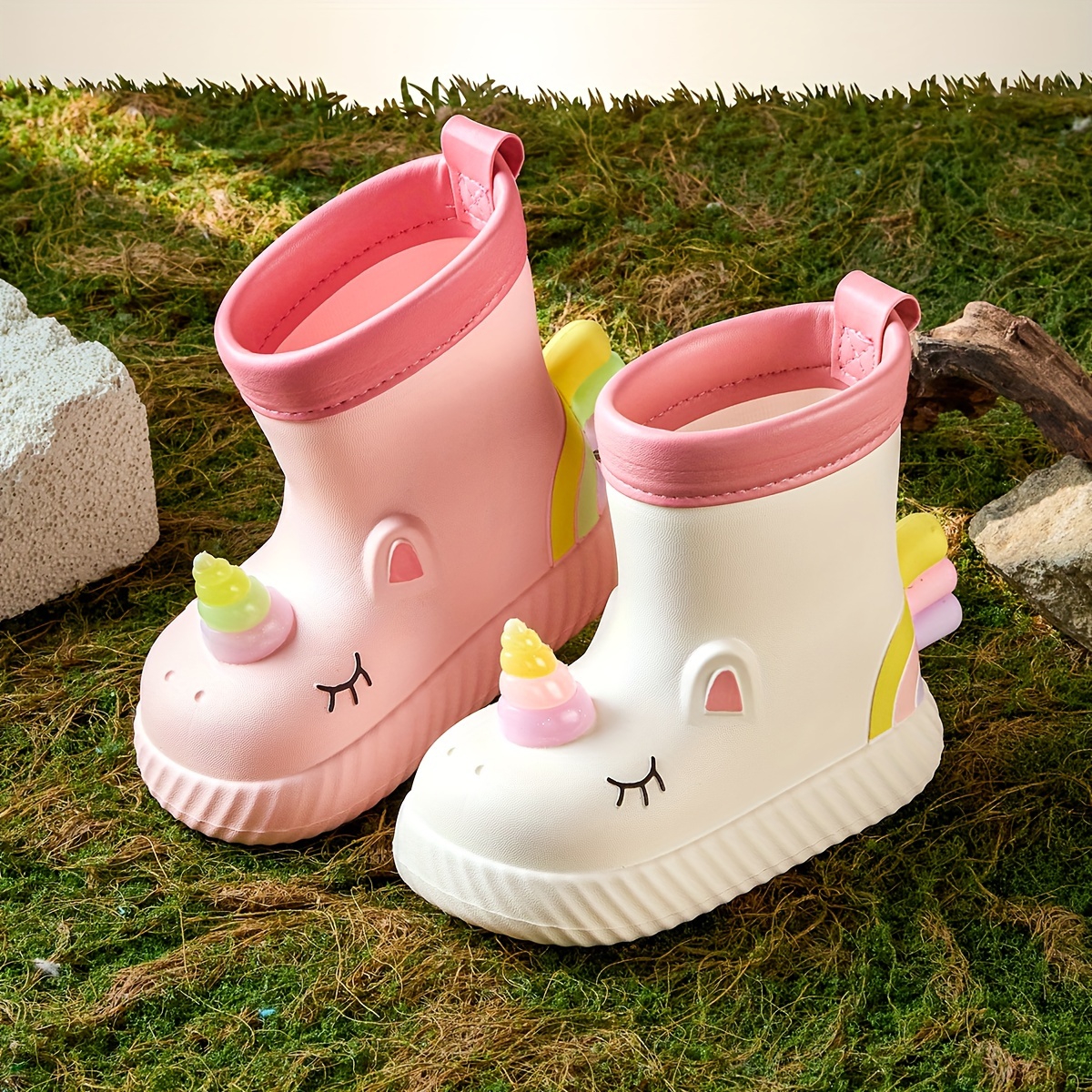 Botas de Lluvia de Dibujos Animados de Unicornio Adorables para Niñas  Impermeables y Antideslizantes, Material EVA Perfectas para al A