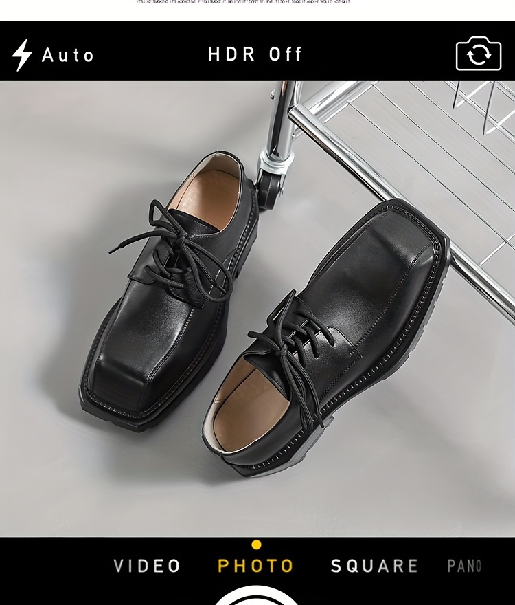 [Trendy Japanese Men's Shoes] Trendy Japanese High-end Popular Men's Shoes | Small Square Head Thick Sole Green Derby Casual Heightening Ins