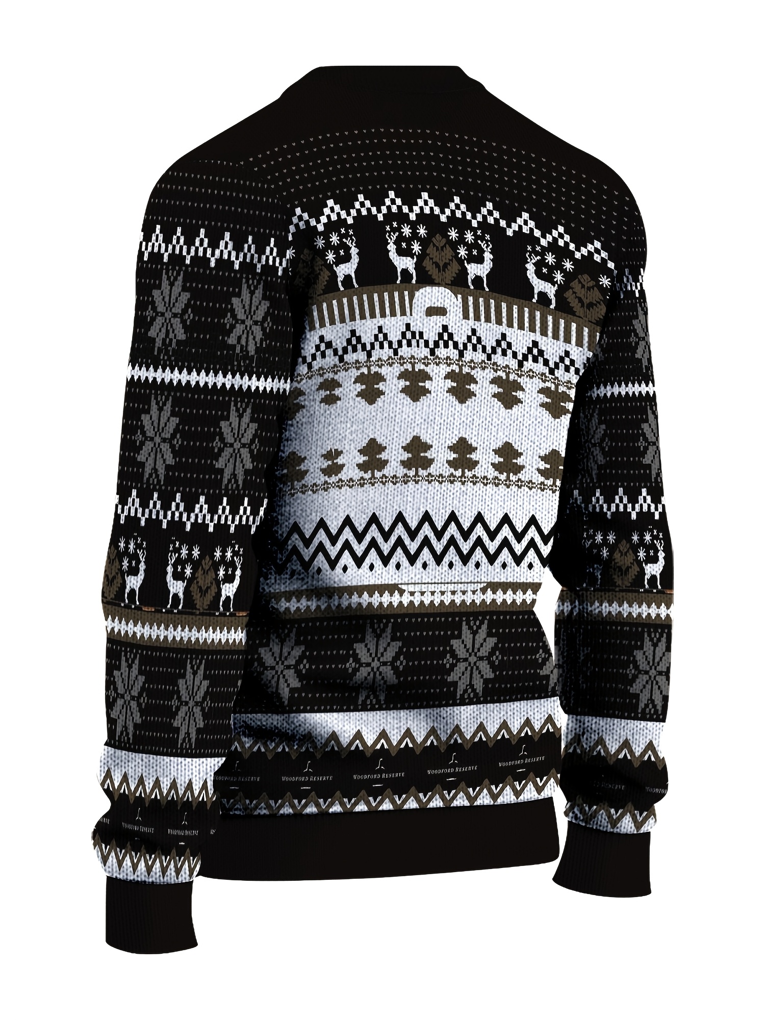 mens casual christmas sweater black snowflake Temu United Kingdom