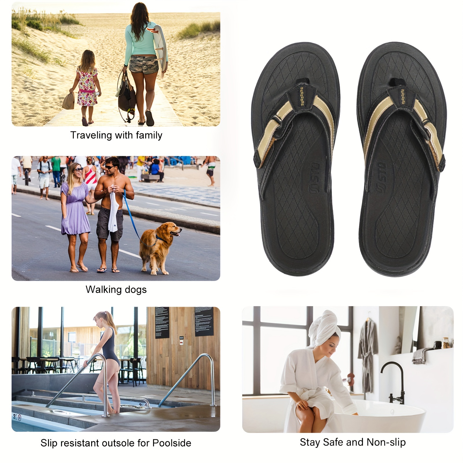 Stq Orthopedic Women s Arch Support Flip Flops Memory Foam details 8