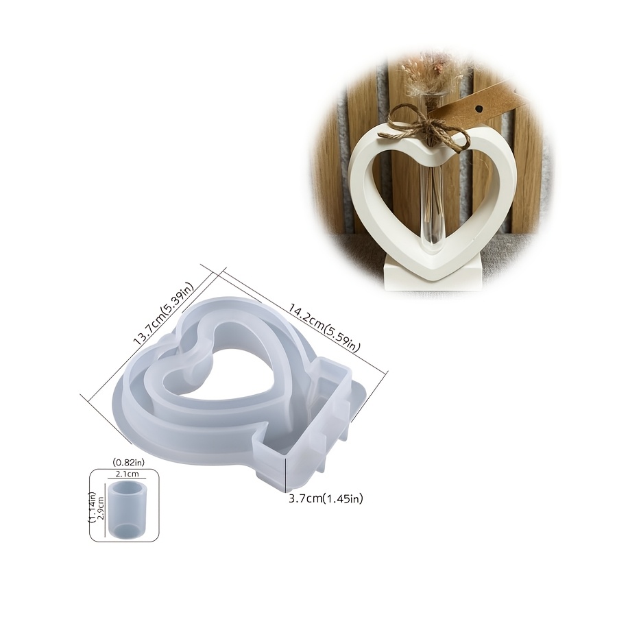 E-shop Eine Tonform für einen herzförmigen Blumenarrangement-Halter, geeignet für die Herstellung von Harz, Gips, Kerzen und Aromatherapie-Artikeln für