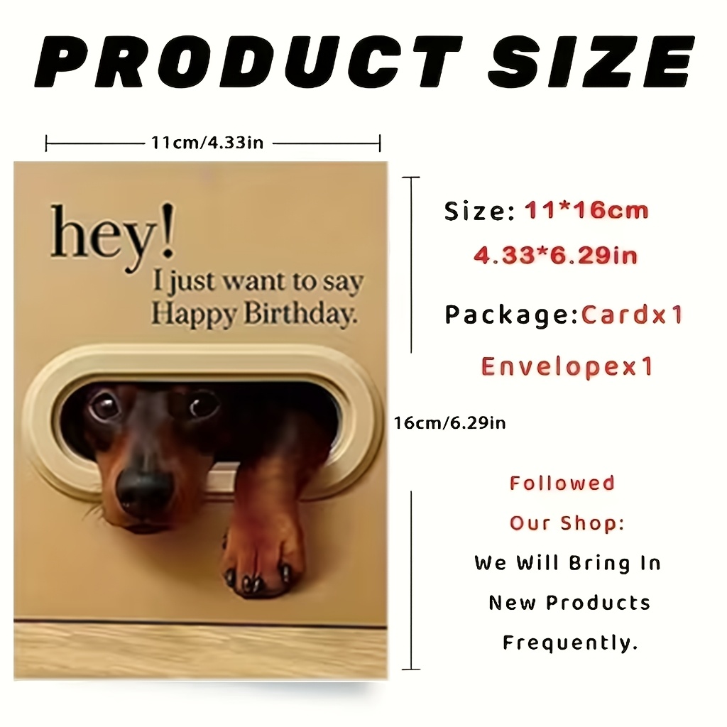 A Humorous Animal-Themed Birthday Card (With Envelope), Featuring Cute Pet Designs, Specifically Made for Dog Lovers, Suitable for Birthdays, Thank You Notes, Christmas, And Everyday Gifting Occasions!