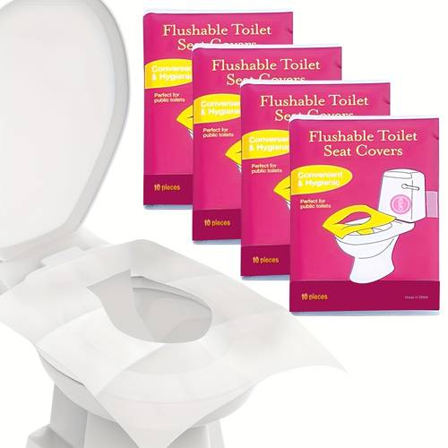 10 40 70pcs disposable toilet seat covers portable travel and hotel toilet pads individually wrapped hygienic and durable suitable for most toilet shapes for airplane and camping use easy to carry and store travel toilet accessories travel