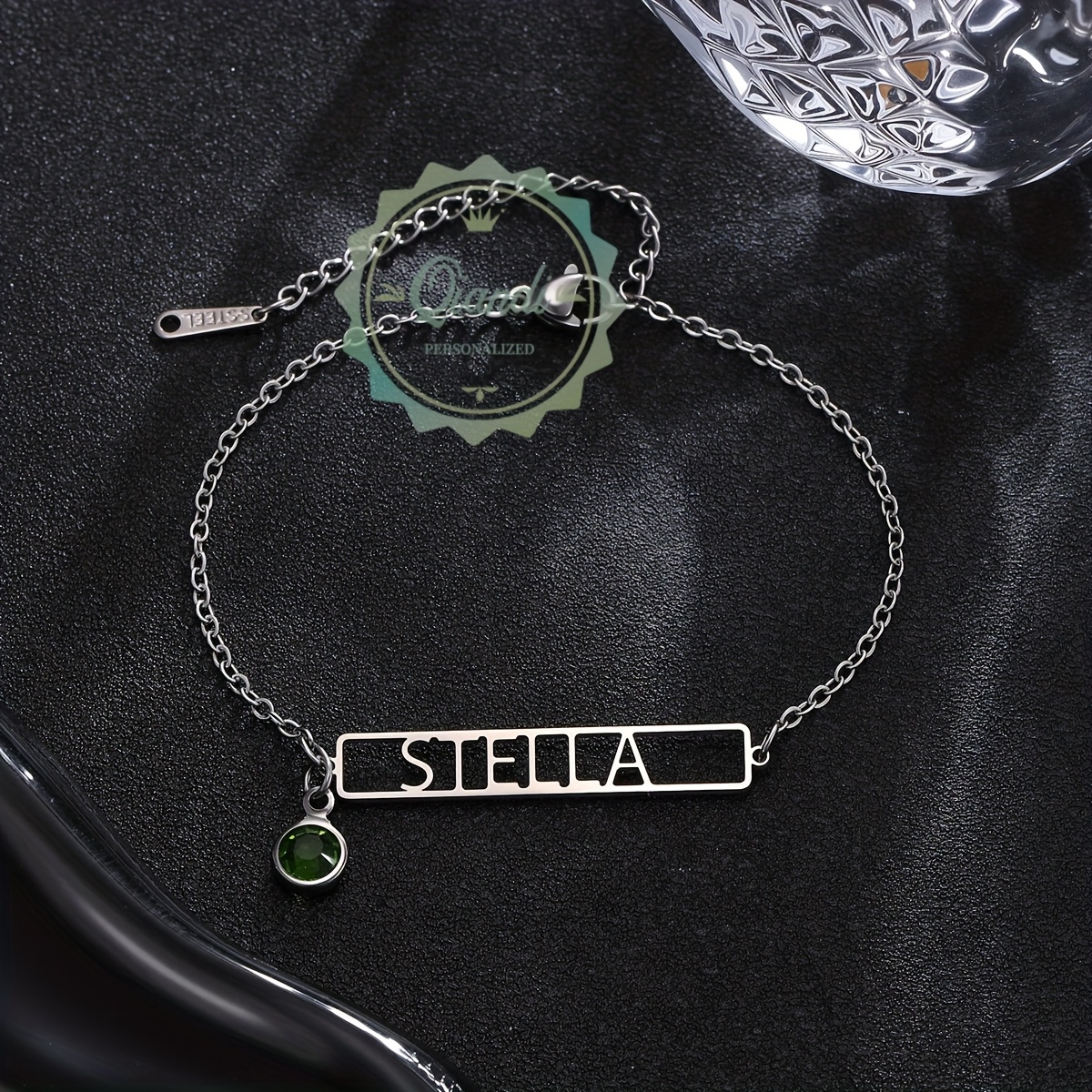 Personalised Horizontal Bar Name Bracelet, Christmas Gift