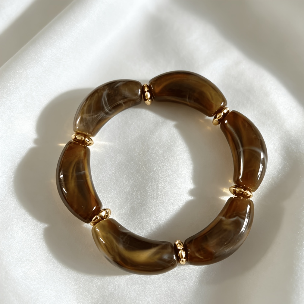 TEMU 1pc Retro Gentle Style Cloud Mist Texture Resin Single Bangle Women's Gift Hiking Styling