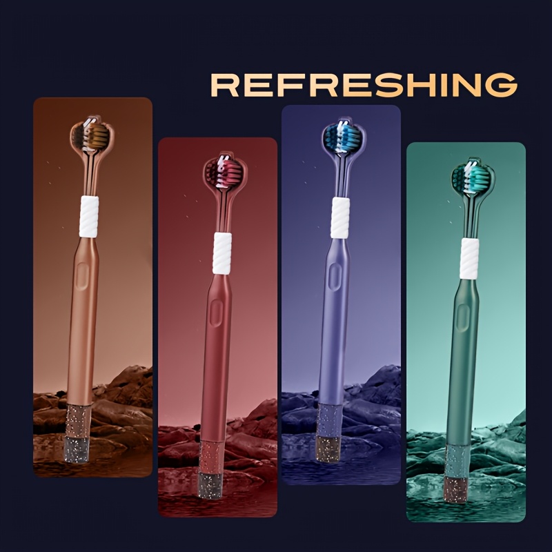 2-Pack Three Sided Toothbrush for Deep Cleaning