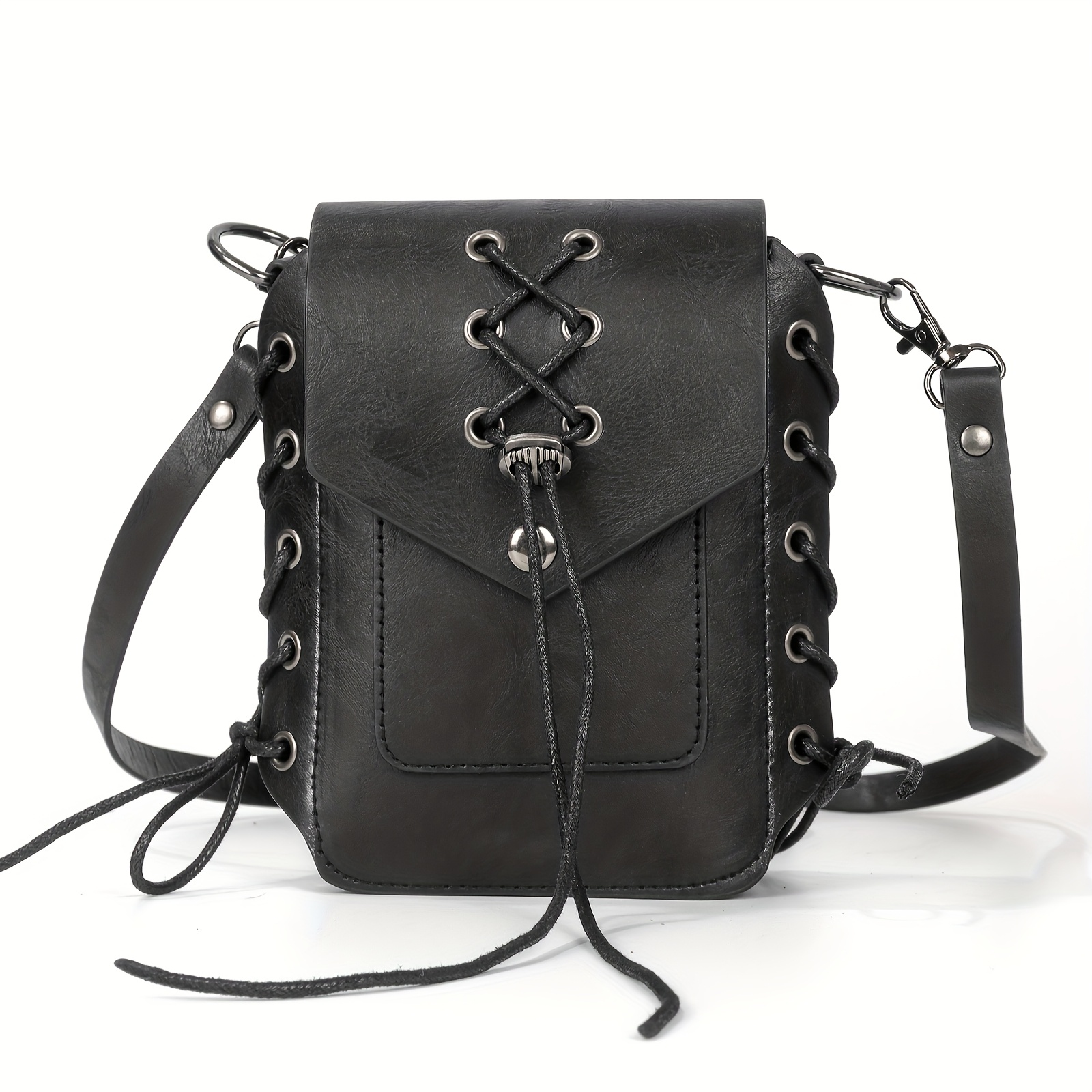 Handmade Retro Crossbody Bag Hemp Rope Artificial Leather Portable Mobile Phone Bag Key Bag Suitable For Travel