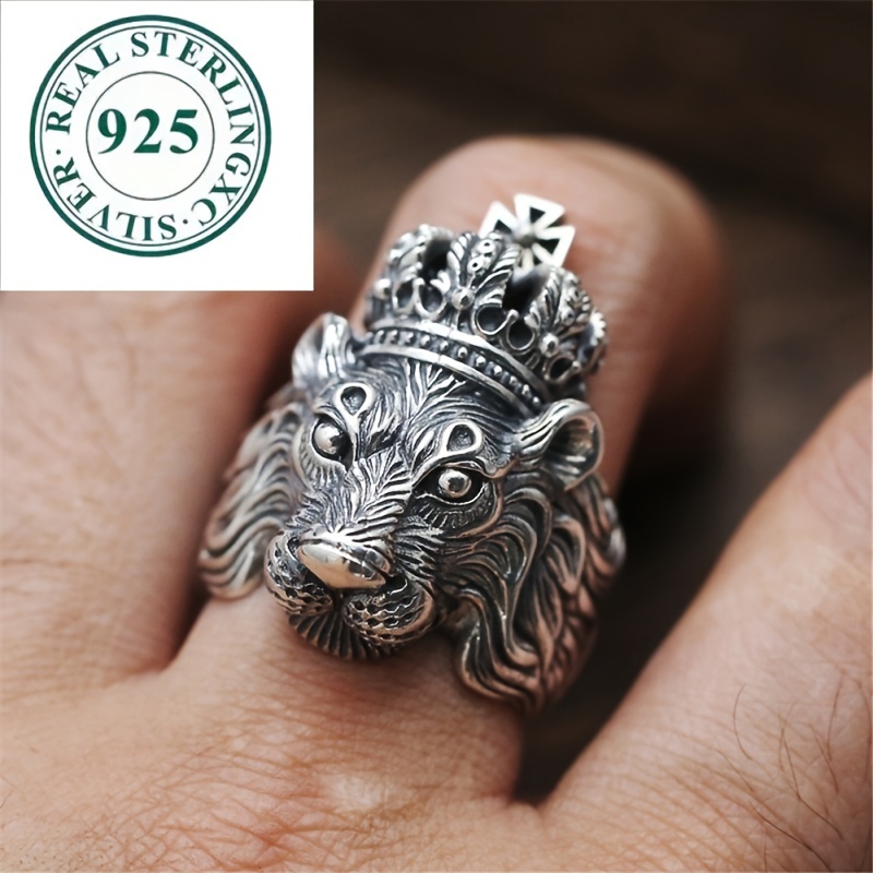 

S925 Lion Overbearing , Vintage Craft, Men's Ring, Overbearing Boyfriend, Father's Day, Valentine's Day, , Christmas