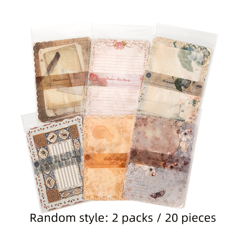 TEMU 20 Random Style Sheets Of Vintage Romantic Breeze Series Cut Design Paper With Floral Embellishments And A Surface. Large, Thick And Lightweight