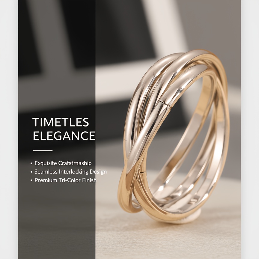 Women's Three-Tier Stacked Irregular Ring, Trendy Gift