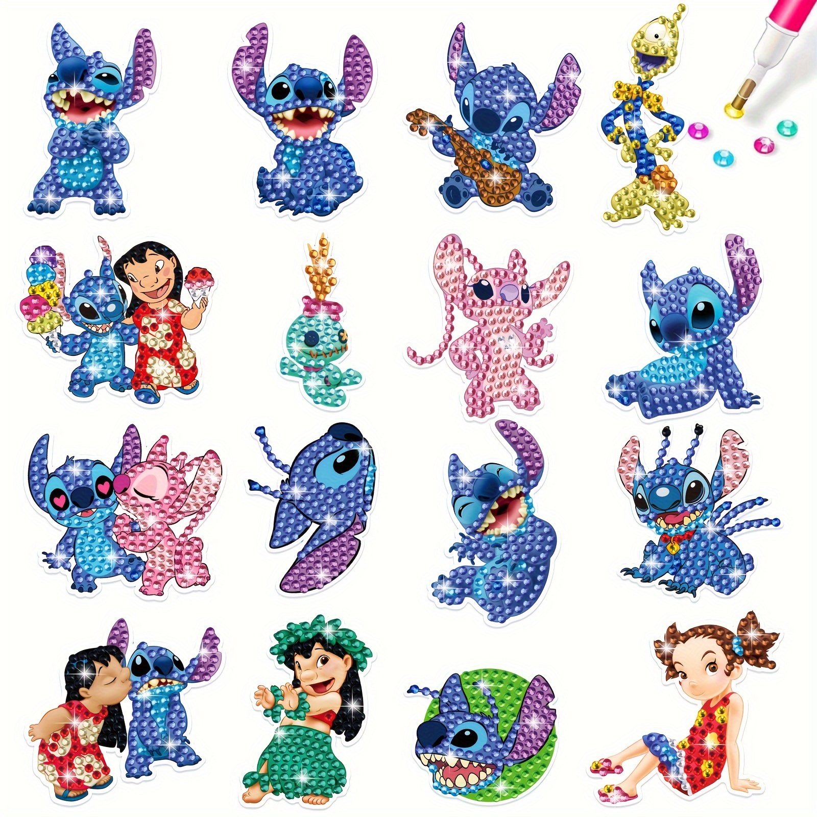 

16pcs Disney Stitch Diamond Art Painting Stickers Diamond Art Diamond Mosaic Sticker Paint Art Handmade Craft Home Decor