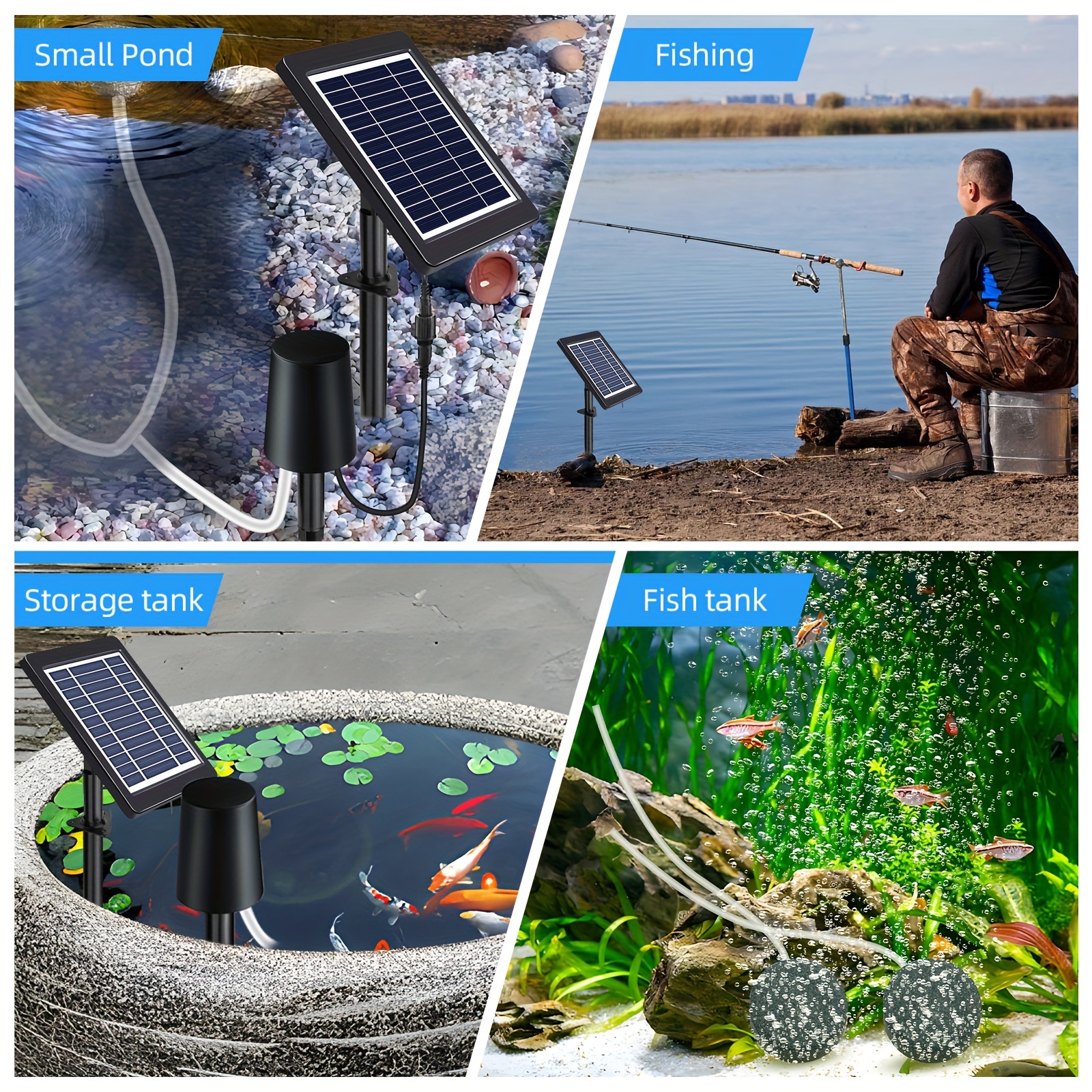 Solar Pond Aerator Air Pump 3 Air Oxygen Pump Temu