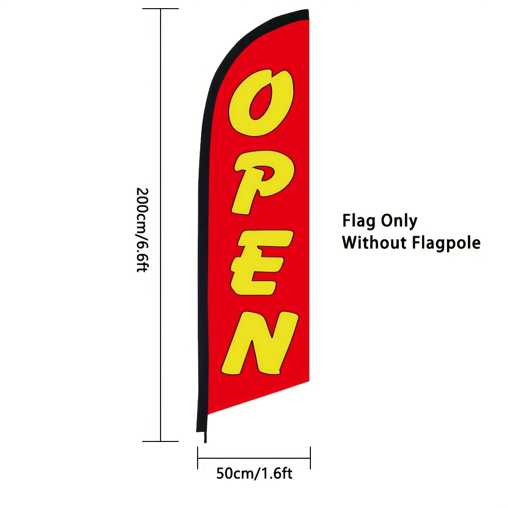 E-shop Offenes Federflaggenbanner, ohne Flaggenmast, 1,6x6,6Ft Polyester Banner für Geschäftsschild, Swooper Strandflagge, Außenwerbung Dekoration
