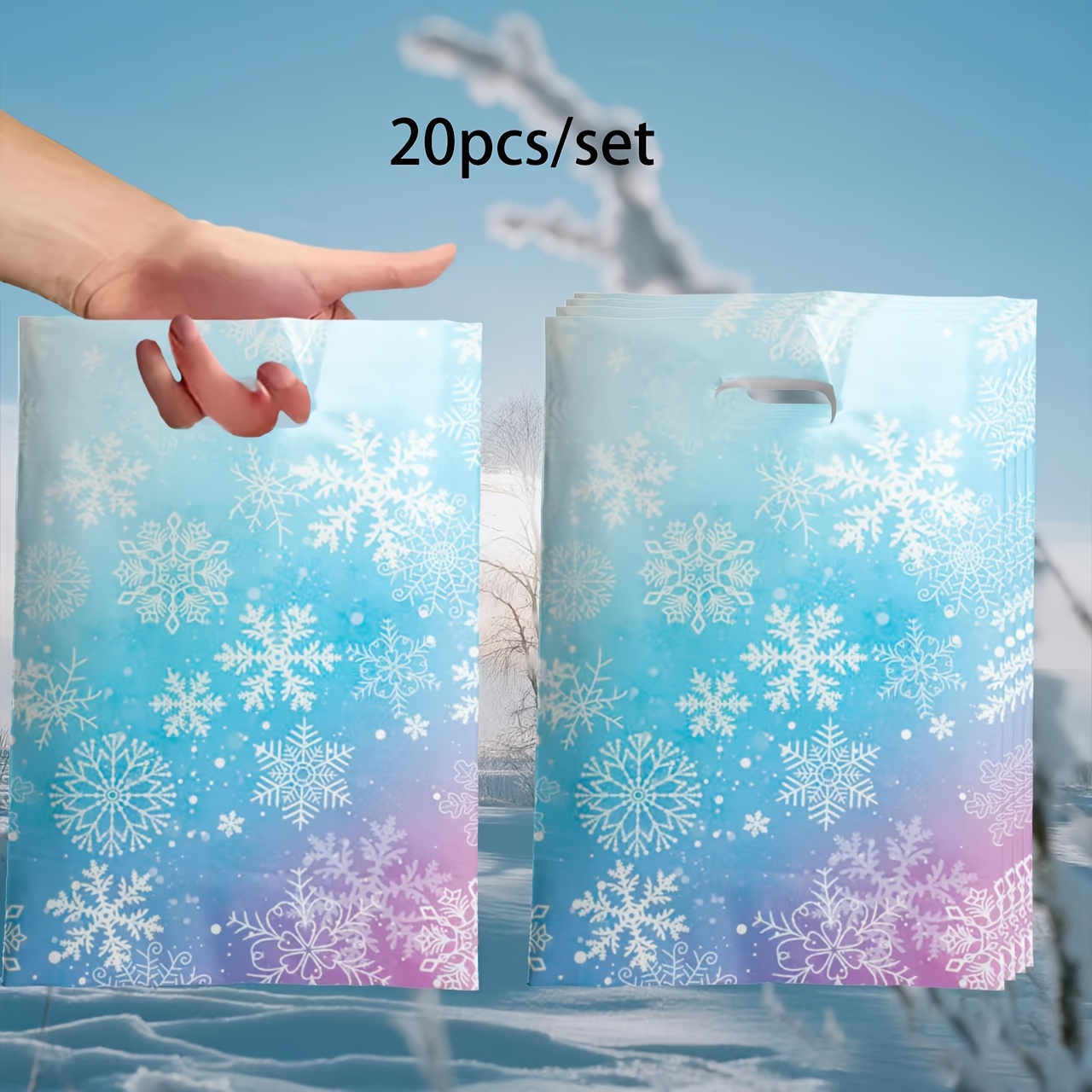 Christmas Snowflake Element Gift Wrapping Bags, Gift Bags