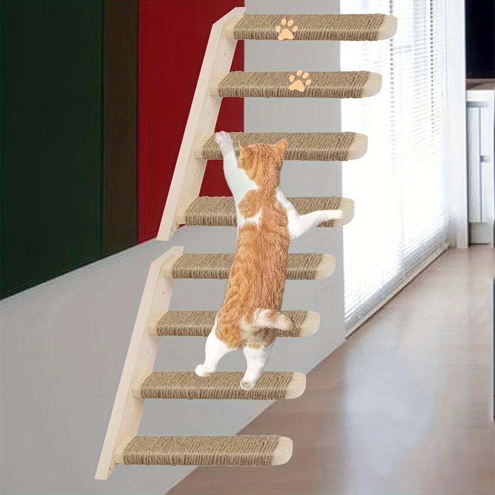 

Wooden Cat Climbing Stairs And Steps For Indoor Cats, Durable And Space-saving Pet Cat Ladder