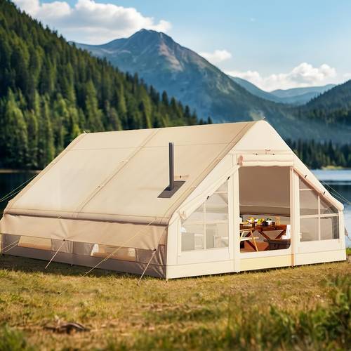 inflatable camping tents are suitable for 4 8 with windows portable tents that used all year round self supporting air tents khaki inflatable tents tents with simple and portable storage bags hiking beach