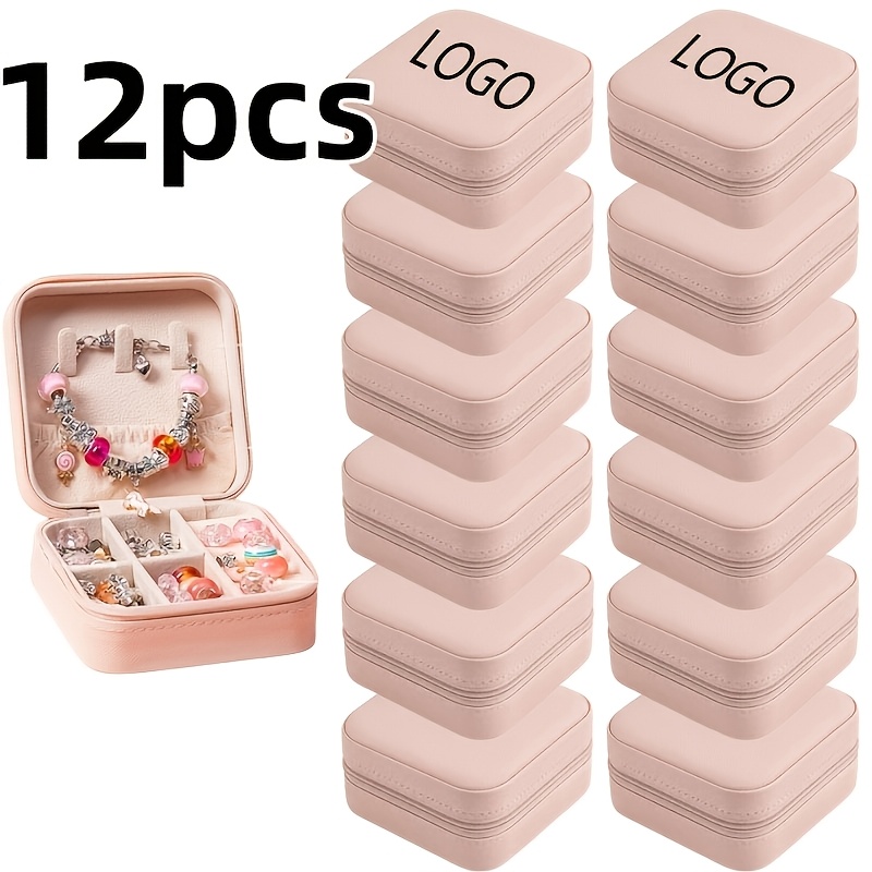 12pc Customizable Mini Travel Jewelry Box and Storage Set for Rings and Earrings