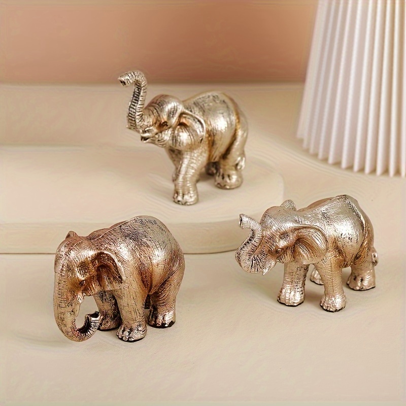 Elefante de la suerte Feng Shui, estatua de resina de Color blanco, adorno  coleccionable para la decoración de la Oficina y el hogar - AliExpress