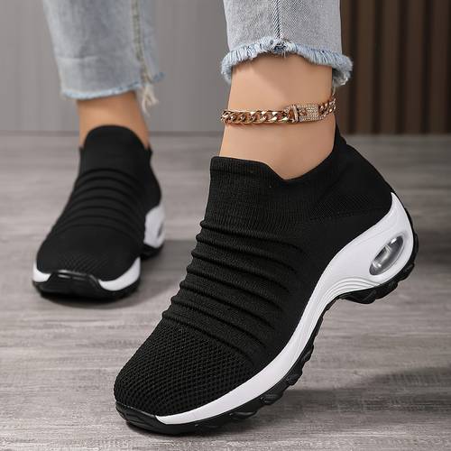 womens sneakers versatile soft soled breathable womens shoes knitted womens casual sneakers