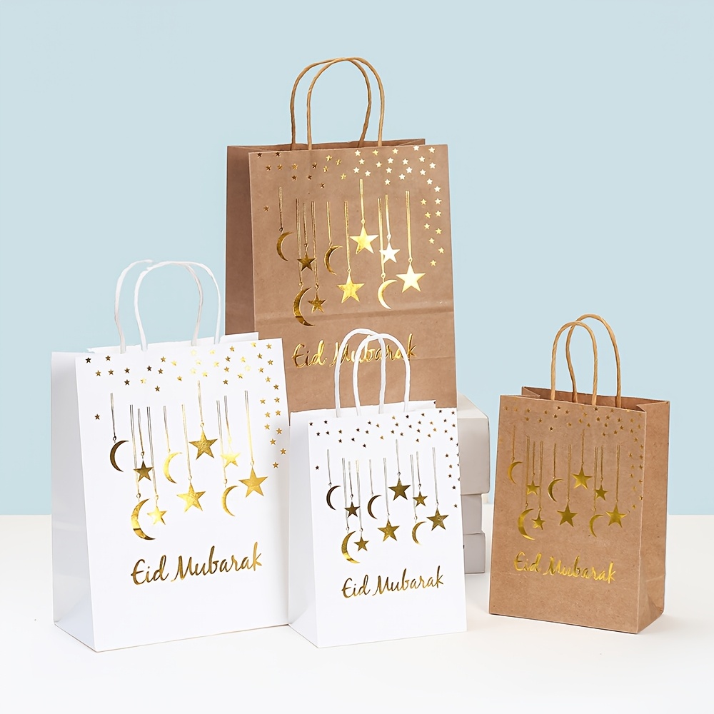 

14pcs Eid Al-fitr Gift Bags - 8.3x5.9x3.1" Design, Paper Tote For Ramadan Candy, Shopping & Party Favors, Leather, Eid Al-fitr, Shopping Handbag