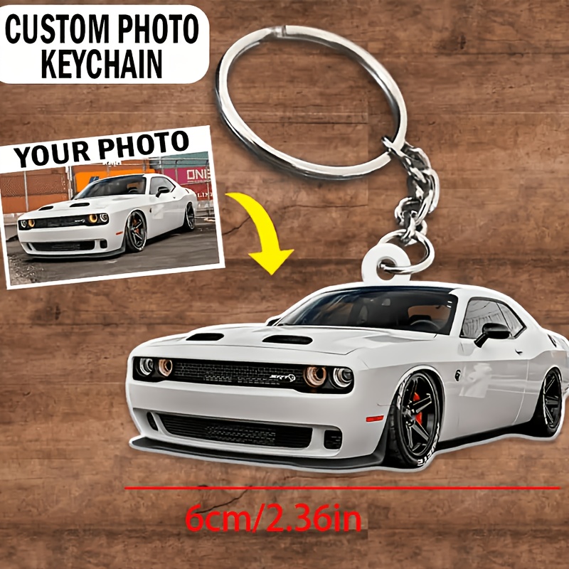 TEMU 2d Flat, Custom 2d Flat Acrylic Keychain, Personalized 2d Flat Acrylic Keychain With Fashionable And Cute Car Images, Personalized Car Photo