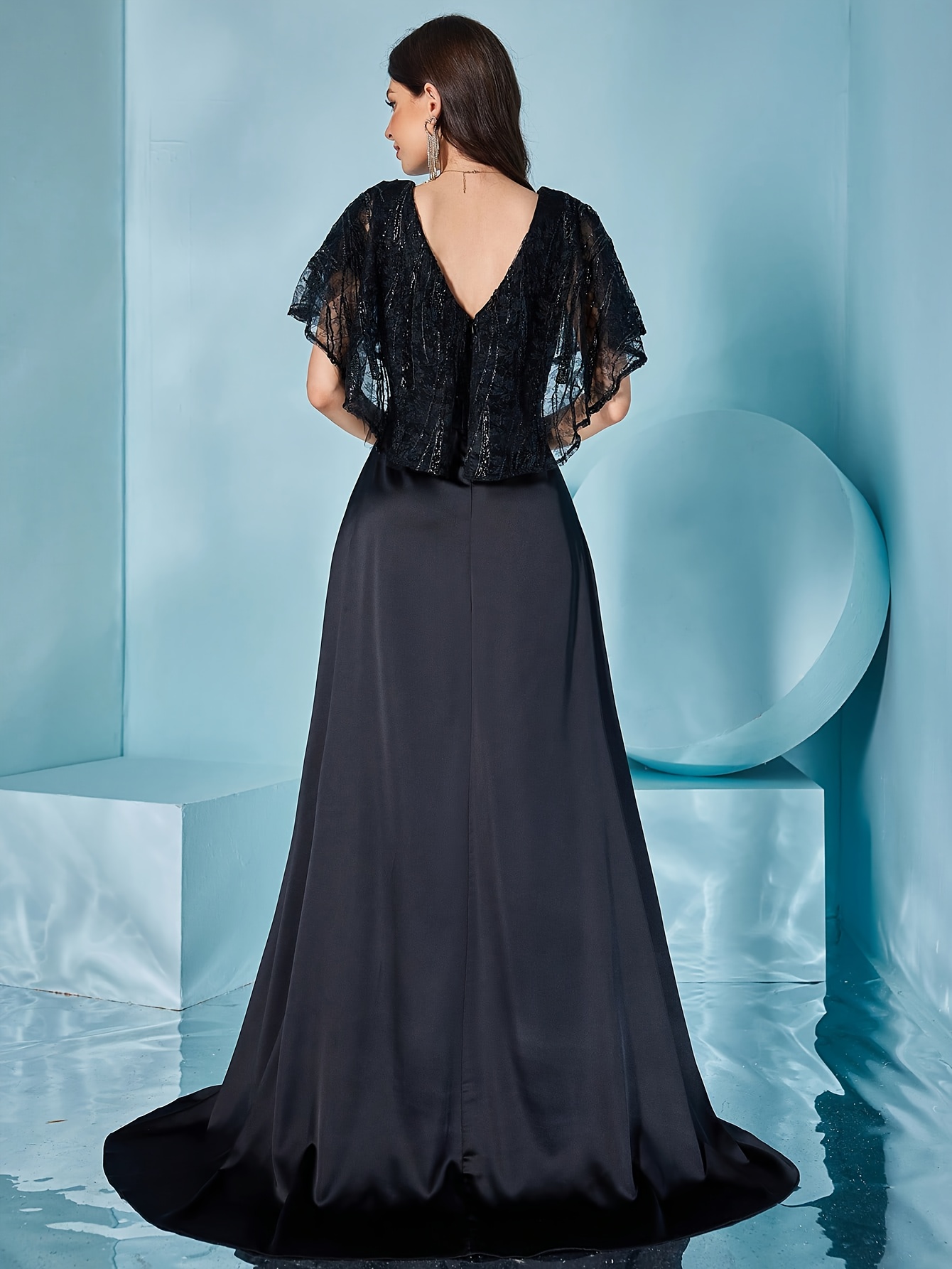 Raso Vestiti Da Sera Elegante Abito Sera In Raso Scollo A V