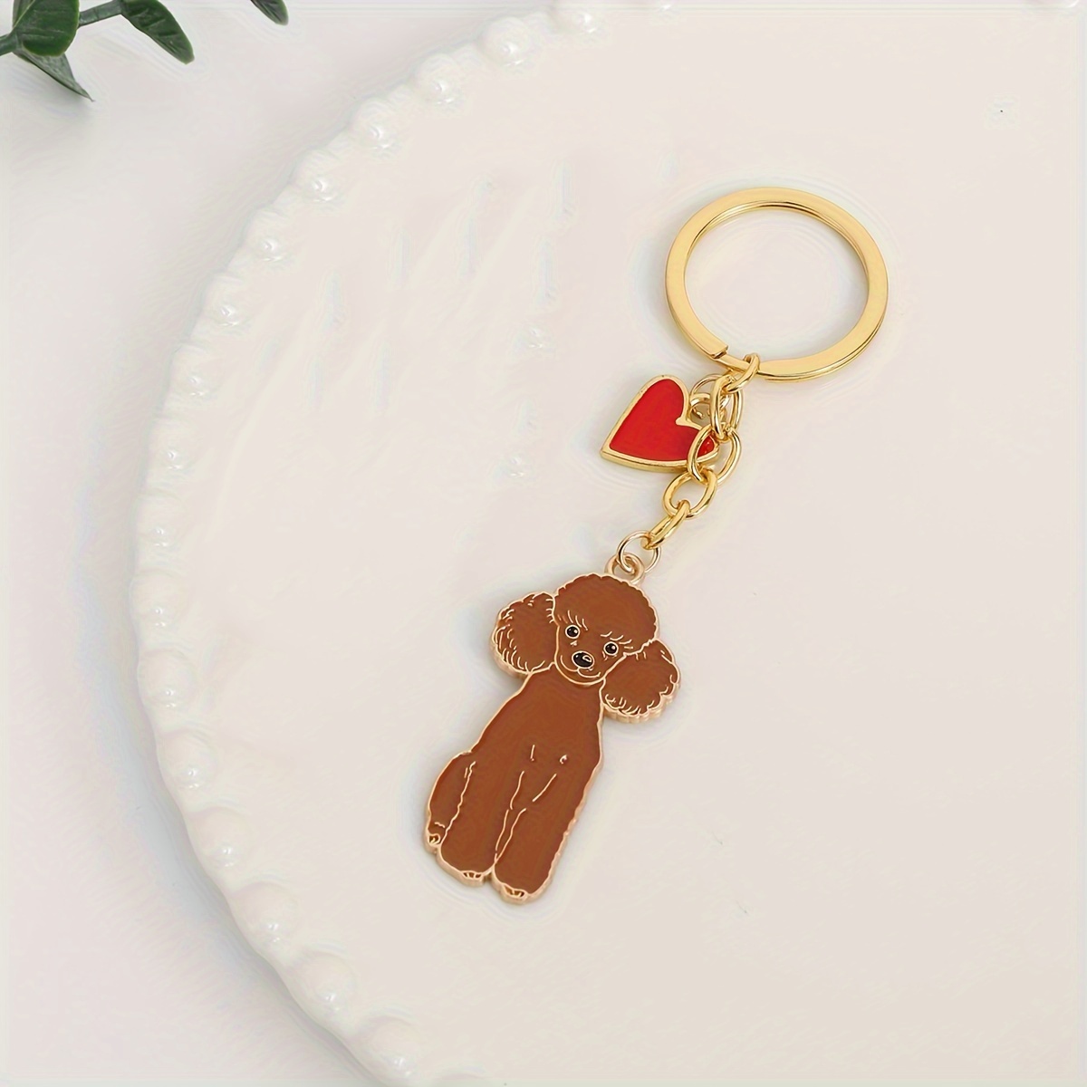 TEMU 1pc/2pcs, Bone Heart Keychain Pendant, Dog Lover Nameplate, Solid Color Dog Key Pendant For Men And Women, Cute Romantic Creative Small Gift For