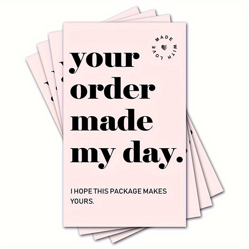 

50/ Pack Personalized Customer Appreciation Thank You Cards, Small Gratitude Inserts For Online, Handmade, Retail Packaging, 3.5 X 2 Inches, English Text