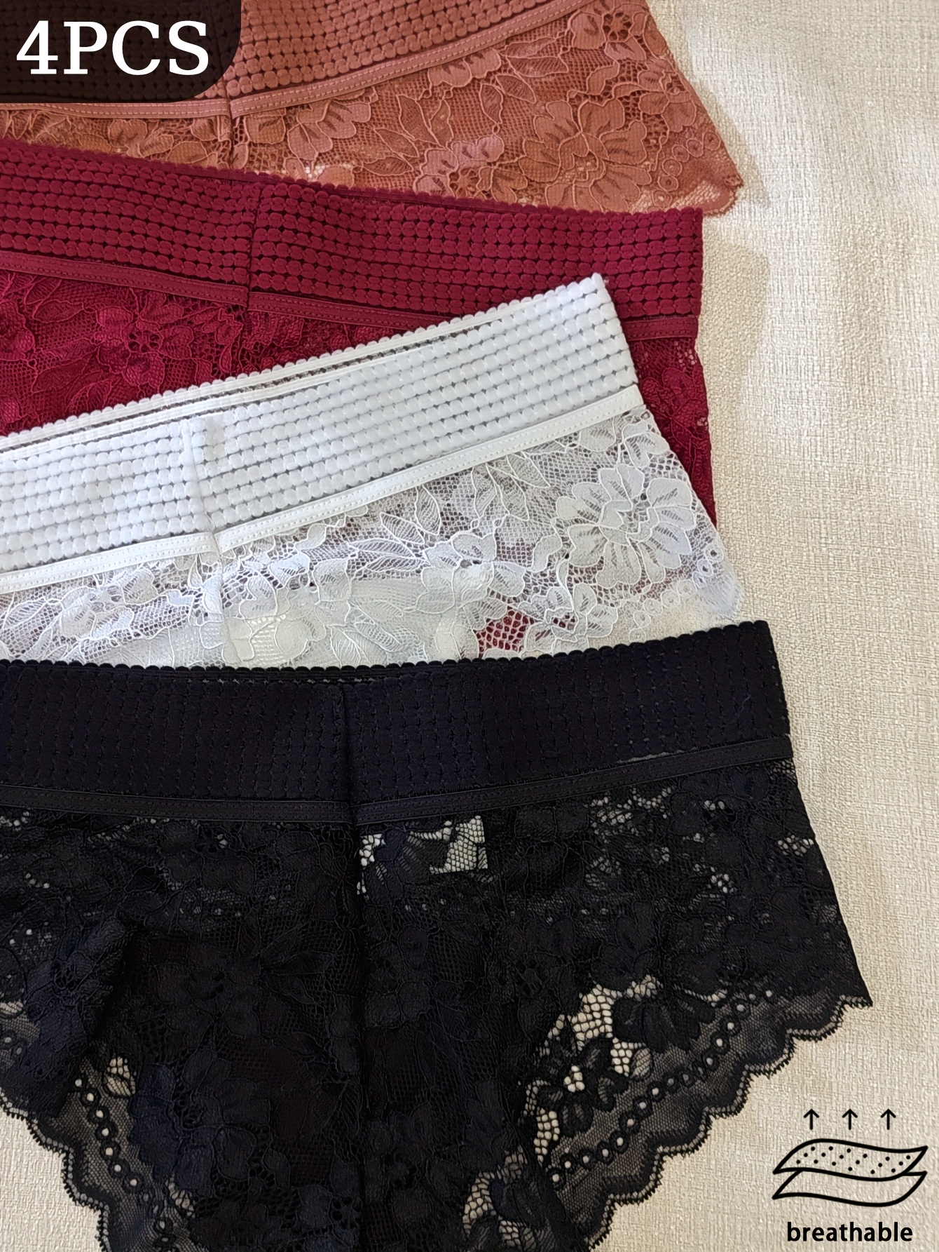 piezas bragas encaje mujer cintura media floral Temu Ecuador