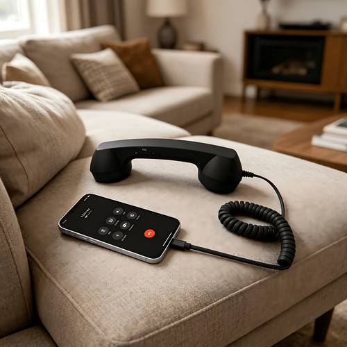 black retro phone handset usb c perfect companion for office equipment phone accessories nostalgic design practical stylish a thoughtful gift for friends
