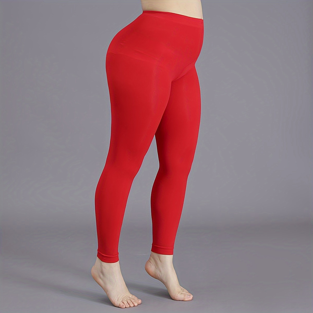 1pc Elegant High-Waist 100D Soft Stretch Opaque Tights, Plus Size Black Footless Pantyhose for Women - Sleek Nylon/Spandex Blend, Machine Washable, Leggings Plus Size