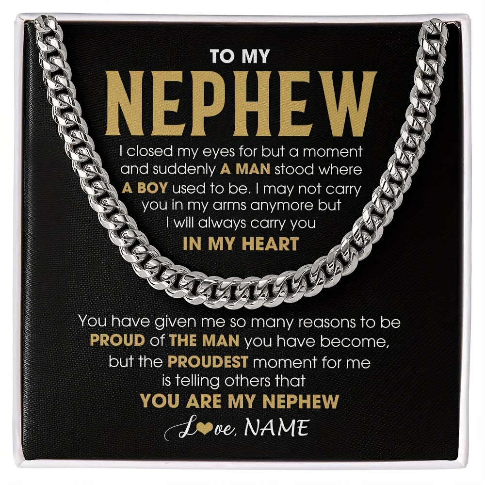 

Custom Cuban Chain Necklace With Engraved Message Card And Gift Box For – Birthday, Anniversary, Graduation, And Holiday Gifts From Aunt Or – Metal Jewelry Set