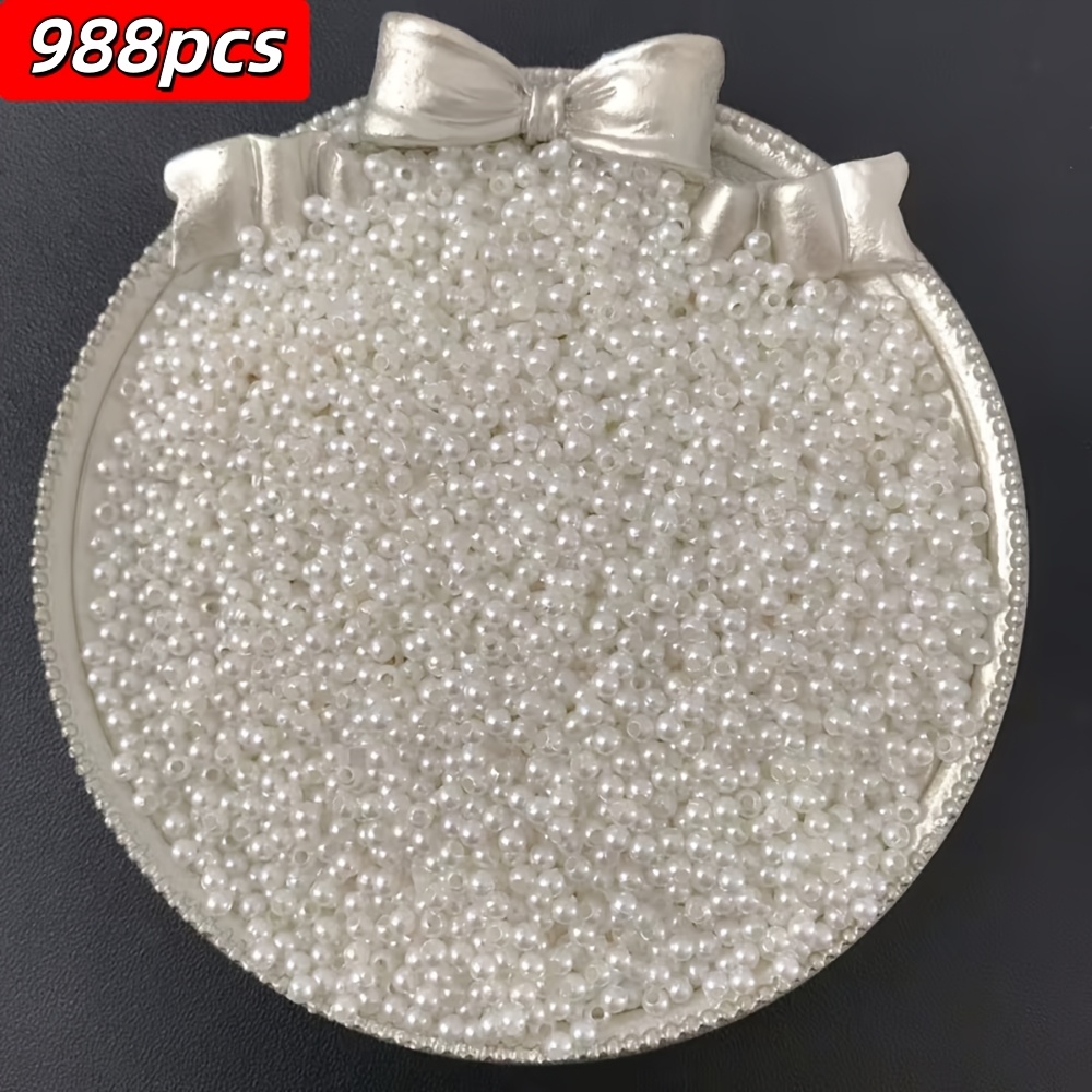 TEMU 988pz 2.5Mm Foro Dritto Perle Puro Perline Sciolte Gioielli a Orecchini Bracciale Collana Materiale Borsa Aggiunte Perline