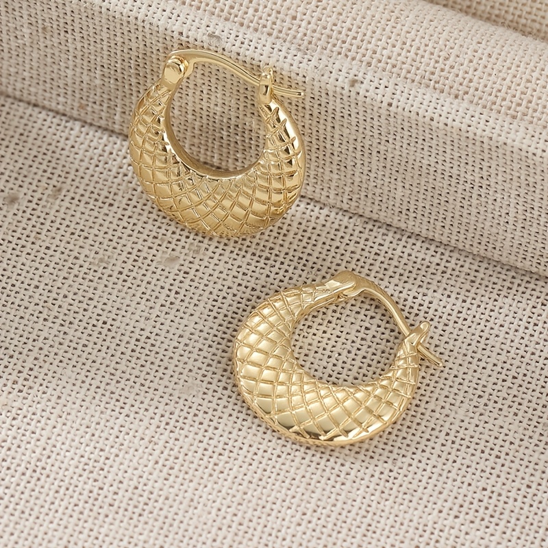 Women's Vintage Copper Golden C Shaped Hoop Earrings