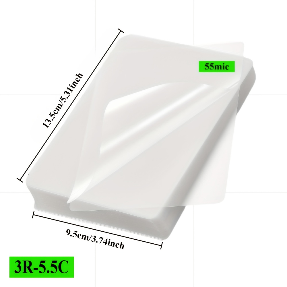 TEMU 100-pack Clear Heat Laminating Bags, Pvc Film, Waterproof Dry Erase, Compatible With And School Heat , For Use With Heat , Laminating Paper,