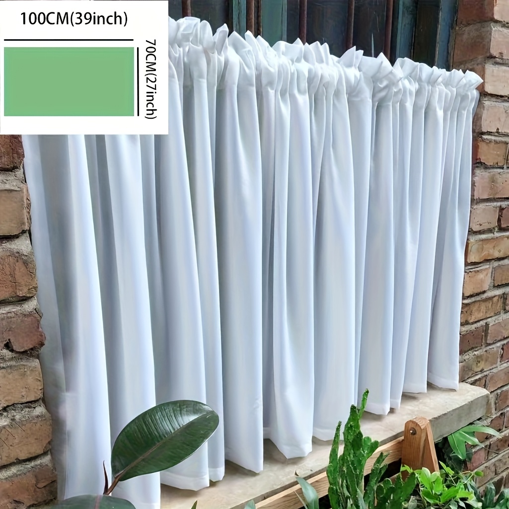 1pc White Chiffon Coffee Curtain Shoe Cabinet Kitchen Window Curtain