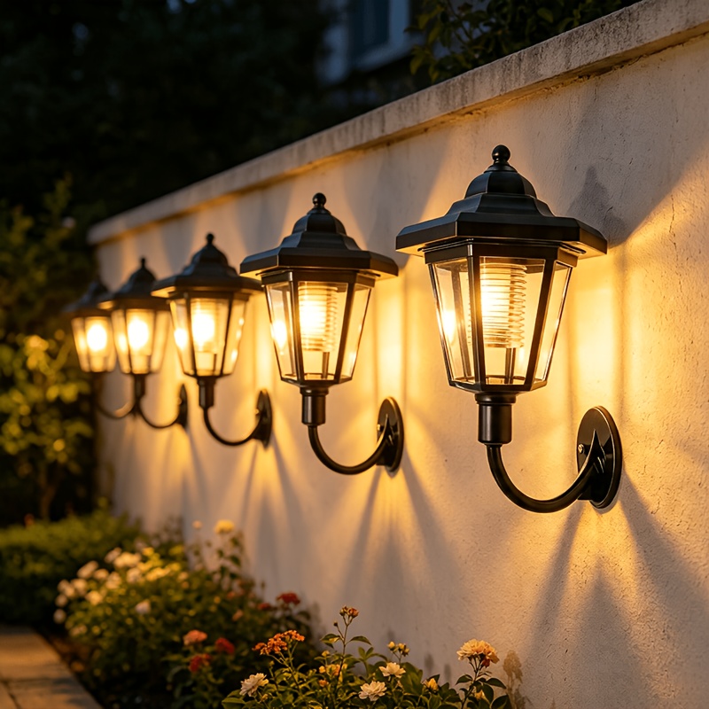 Lanterne Murale Solaire Noire Classique