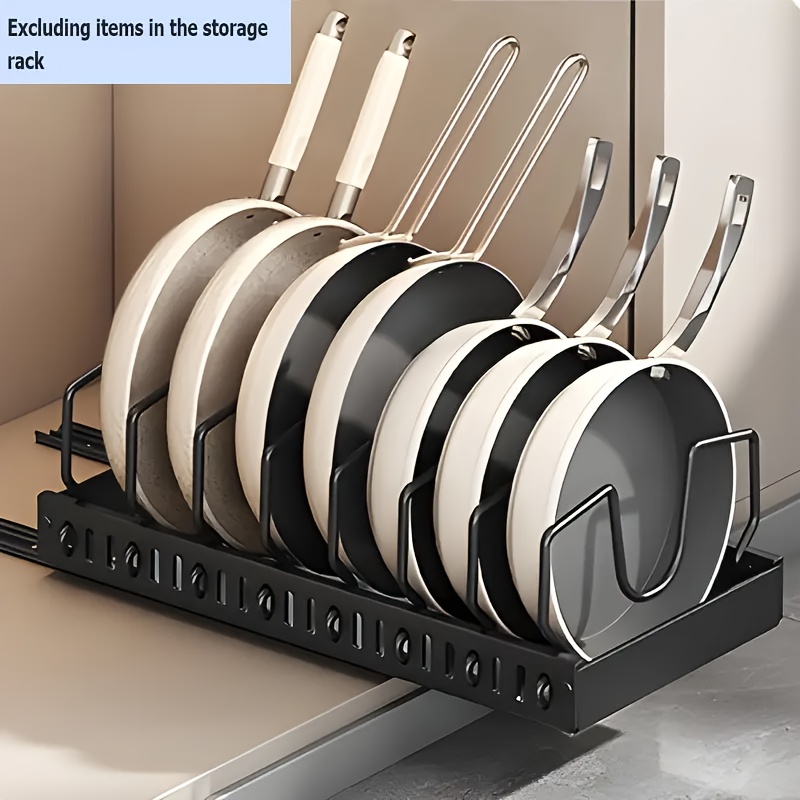 TEMU Étagère de Rangement pour Ustensiles de Cuisine et Poêles avec Couvercle , Adaptée aux Cuisines et Coulissants, Conçue Spécialement pour