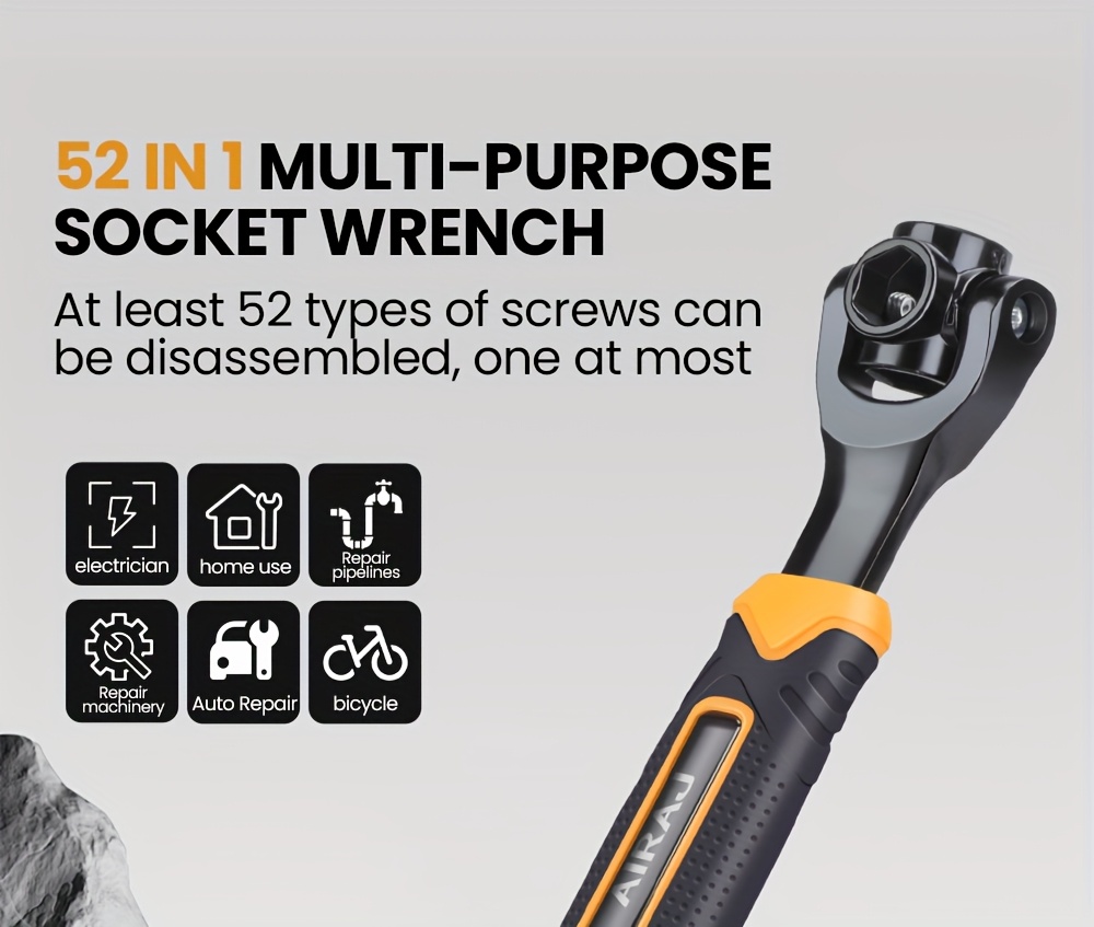 8 52 in 1 socket wrench set heavy duty for bike repairs diy ensures carrying ideal for homes Product details 0