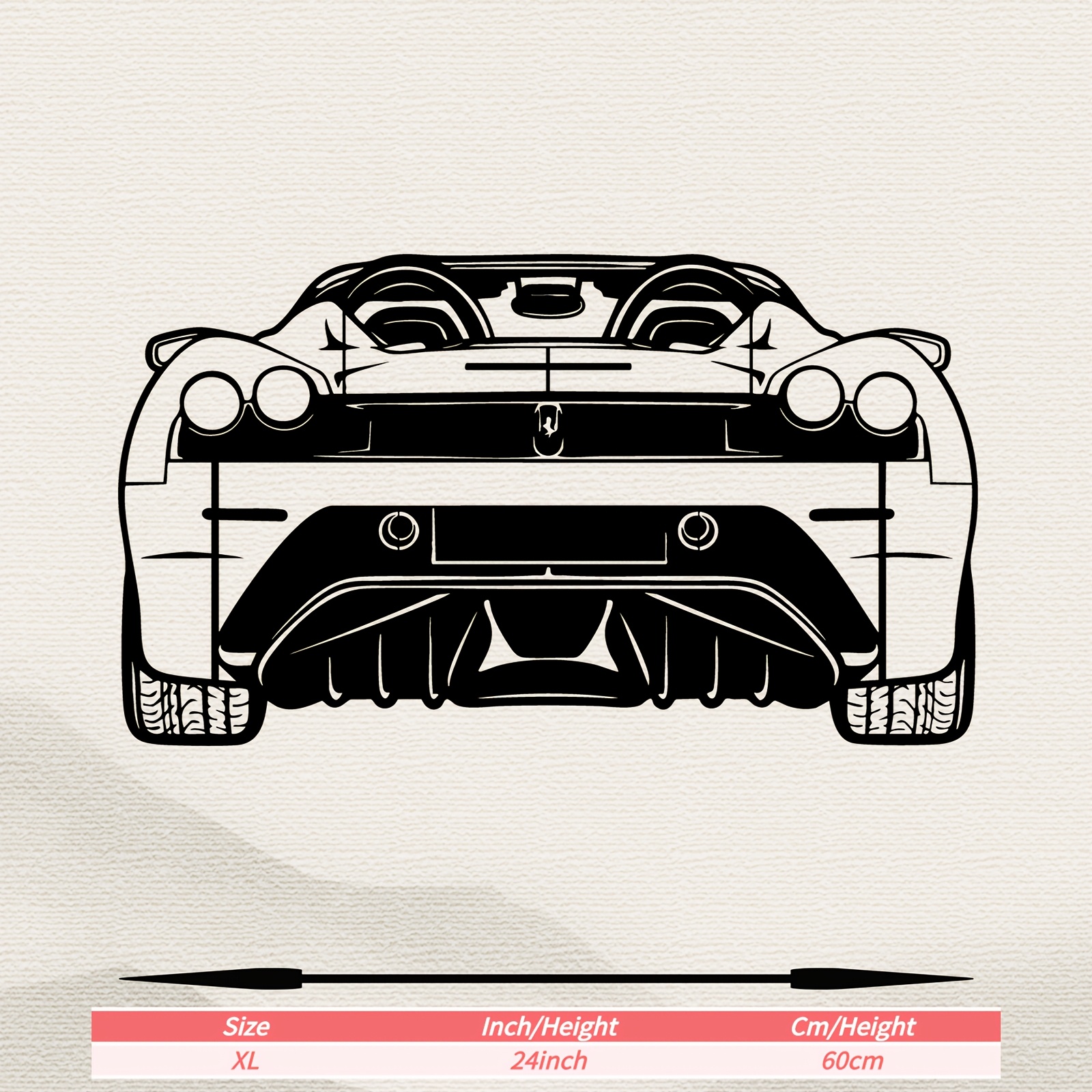 TEMU 1pc Modern Racing Car Metal Wall Art - Sleek Sports Car Statue Mural, Rust-resistant Iron Garage & Cave Decor, / Racing-themed Sculpture For