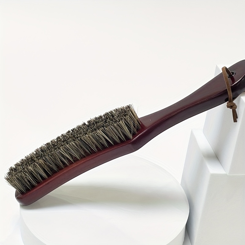 Image of Premium Wooden Brush With Handle For Cleaning Clothes, Shoes, And Hats, Of Suits, Suede, And Furniture, Durable Handle Brush, Effective Dusting, Soft And Flexible Bristles