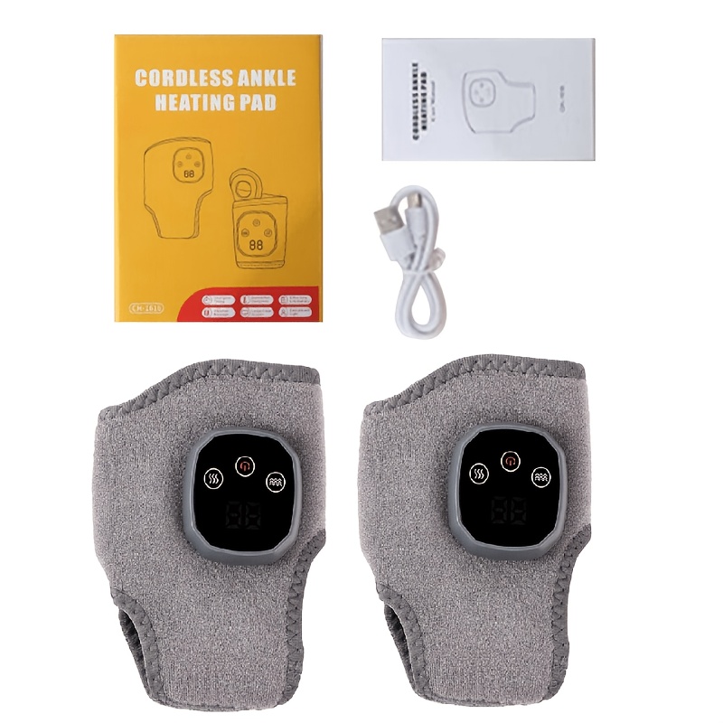 TEMU Heated Ankle Wrap | Portable Electric Four-speed Three-mode Heated Foot Pad Ankle Massager - Suitable For Adults, Seniors, Home, Office, Travel,