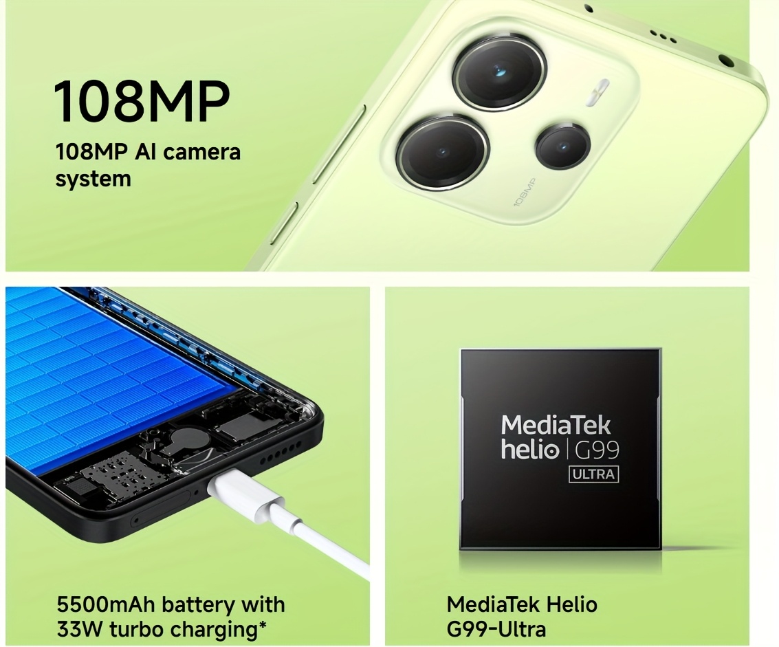 XIAOMI Redmi Note 14 Pro 8+256GB 5500mAh Akku 6.67" AMOLED Display MediaTek Helio G100-Ultra 120Hz Eye-Care Display 200MP Imaging System 5500mAh Massive Battery (Blue