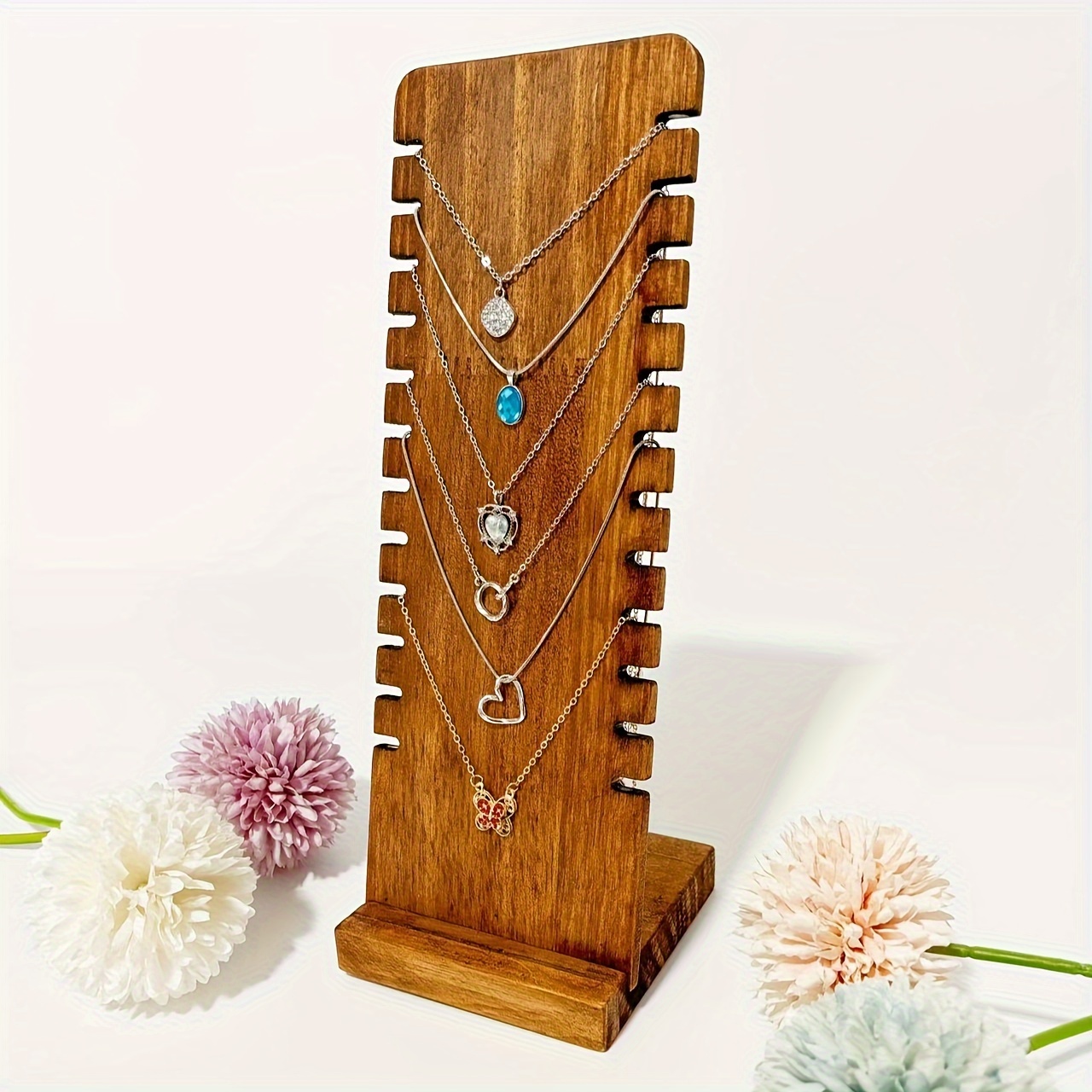 

- Wood Jewelry Stand - Necklace & Pendant Display , Organizer For
