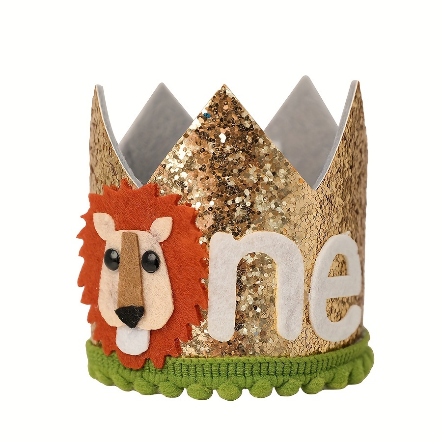 Lion King 1st Birthday for Boys Theme Party Hat, Felt Material, No  Batteries Required