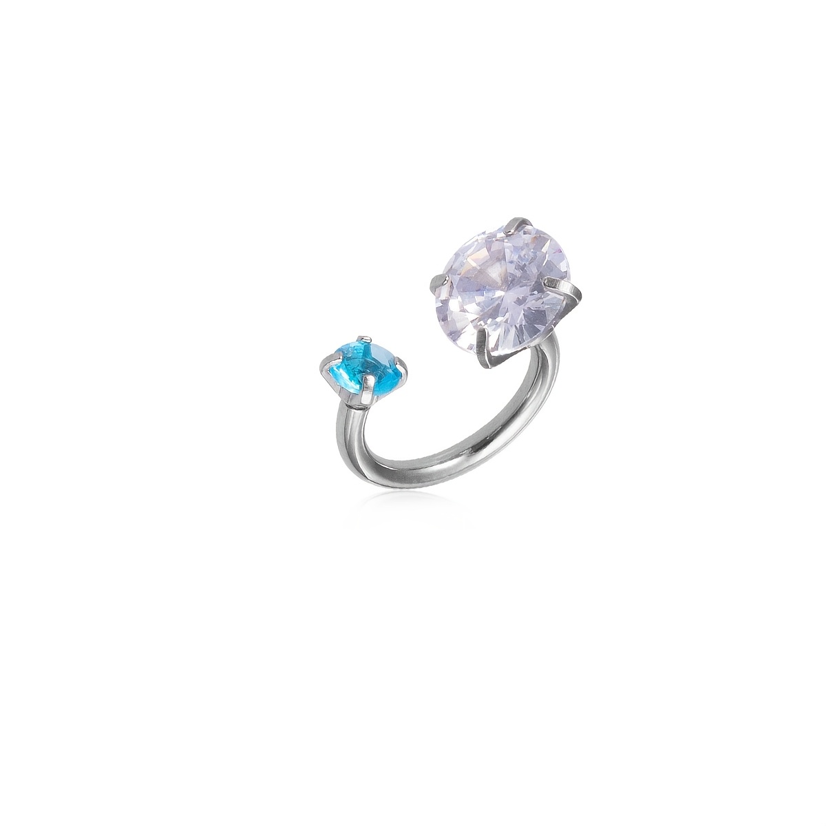 1pc Synthetic Synthetic Zirconia Ear Cartilage Tragus Daith Helix Conch Piercing Ring Earrings Stainless Steel Horseshoe Lip Rings 16 Gauge