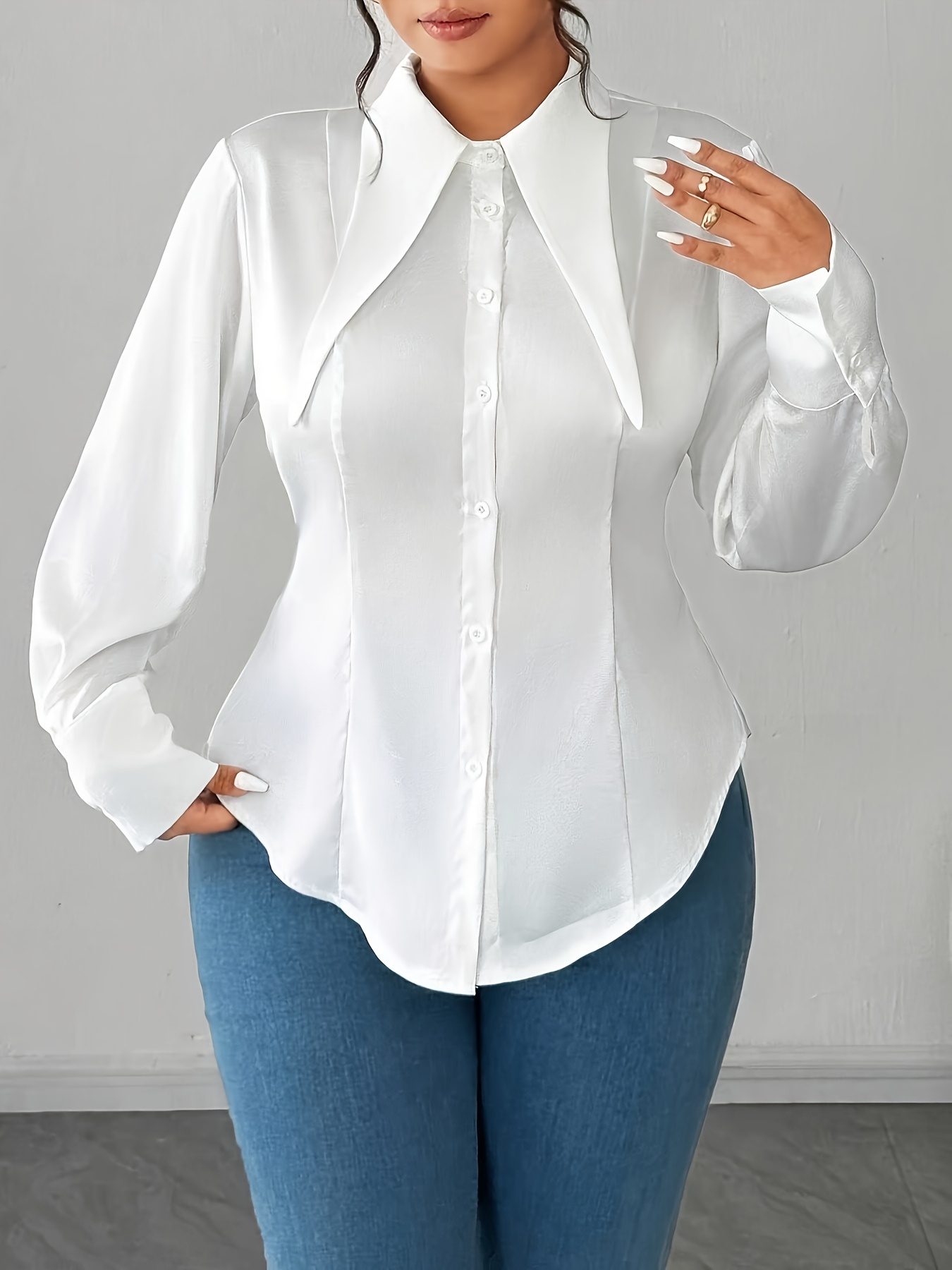 white long sleeve shirts women sold on Temu United States